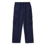 United Colors of Benetton Erkek Çocuk Logo Detaylı Büzgü İpli Streç Gabardin Kargo Pantolon, 6-7 Yaş, 225A4RHPCF04Y, Lacivert, Erkek Çocuk