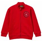 United Colors Of Benetton Erkek Çocuk Logo Detaylı Önü Fermuarlı Ribana Detaylı Sweatshirt,Kırmızı 2-3 Yaş