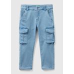 United Colors of Benetton Erkek Çocuk Mavi Yama Cepli Slim Fit Denim Pantolon 12-18 Ay