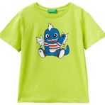 United Colors of Benetton Erkek Çocuk Monsters Baskılı Bisiklet Yaka Tişört Yeşil 2 Yaş