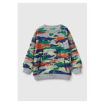 United Colors of Benetton Erkek Çocuk Renkli Kamuflaj Tamamı Kamuflaj Desenli Fermuarlı Cepli Bisiklet Yaka Sweatshirt