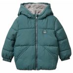 United Colors Of Benetton Erkek Çocuk Sol Göğsü Logo Yamalı Önü Cep Detaylı Fermuarlı Mont,Gri-Yeşil 12-18 Ay