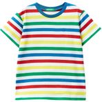 United Colors of Benetton Erkek Çocuk Sol Göğsü Logolu İnce Yat Ay Çizgili Bisiklet Yaka Tişört Çoklu 2 Yaş
