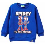 United Colors Of Benetton Erkek Çocuk Spiderman Baskılı Logo Etiketli Kabartmalı Nervürlü Sweatshirt,Saks Mavisi 12-18 Ay