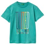 United Colors of Benetton Erkek Çocuk Tişörtü 3i1xc10s4 Tişört (1'li Paket), yeşil, 150
