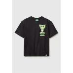 United Colors Of Benetton Erkek Çocukgarfield Baskı Detaylı Yuvarlak Yaka T-Shirt Antrasit 6-14 Yaş