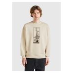 United Colors of Benetton Erkek Taş Rengi Pamuk Karışımlı Önü Baskılı Relax Fit Sweatshirt