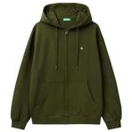 United Colors of Benetton Erkek%100 Pamuk Dar Kesim Fermuarlı Kapüşonlu Sweatshirt