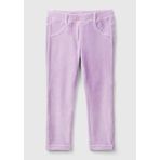 United Colors of Benetton Kadife Jegging Kız Çocuk Tayt, Lila, 3-4 yaş