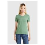 United Colors of Benetton Kadın Açık Yeşil %100 Koton Benetton Yazılı Basic T-Shirt