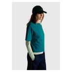 United Colors of Benetton Kadın Koyu Yeşil %100 Koton Boxy Fit T-Shirt