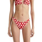 United Colors of Benetton Kadın Meyve Desenli Bikini Alt Plaj Giyim, Siyah Kareli, S