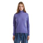 United Colors of Benetton Kadın Mor Dik Yaka%100 Merino Kazak S