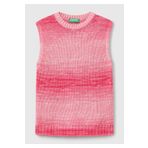 United Colors of Benetton Kadın Pembe Mix%100 Pamuk Gölge Efektli Ribanalı Relax Fit Süveter