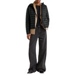 United Colors of Benetton Kadın Siyah Polyester Dolgulu Feramuarlı Kapüşonlu Slim Fit Puffer Mont, Siyah, XS
