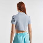 United Colors of Benetton Kadın Yarım Logolu Crop Polo T-Shirt , Açık Mavi, S