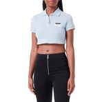 United Colors of Benetton Kadın Yarım Logolu Crop Polo T-Shirt , Açık Mavi, XS