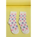 United Colors Of Benetton Kız Çocuk Çorap BNT-G24071 - 25 - 26 - Beyaz - Mor