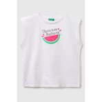 United Colors Of Benetton Kız Çocuk Kabarık Baskı Detaylı T-Shirt Beyaz 6-14 Yaş - 11 - 12 Yaş