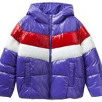 United Colors of Benetton Kız Çocuk Lacivert Parlak Pufa Mont 10-11 Yaş