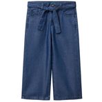 United Colors of Benetton Kız Çocuk Lacivert%100 Liyosel Beli Kuşaklı Wide Fit Denim Pantolon, 4-5 Yaş, TYC0E21D7CB21B8783032D810, Koyu Denim, Kız çocuk