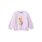 United Colors of Benetton Kız Çocuk Lila Etek Ucu Logo Etiketli Prenses Baskılı Geniş Kesim Sweatshirt