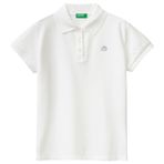 United Colors of Benetton Kız Çocuk Logolu Pike Polo T-Shirt, Beyaz, 2 Yaş