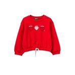 United Colors of Benetton Kız Çocuk Maglia G/C M/L 32n4g10mg Kapüşonlu Sweatshirt, kırmızı, 18 Months