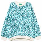 United Colors of Benetton Kız Çocuk Mint Yeşili Baskılı Logo Detaylı Yırtmaçlı Sweatshirt, 13-14 Yaş, 225A3QHCC10RS, Mint Yeşili, kız-çocuk
