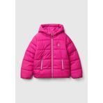United Colors of Benetton Kız Çocuk Sol Göğsü Logo İşlemeli Cepli Kapüşonlu Yüksek Yaka Mont, 11-12-yas, Logo İşlemeli Cepli Kapüşonlu Yüksek Yaka Mont, Pembe, Kız çocuk