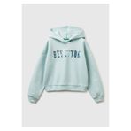 United Colors of Benetton Kız Çocuk Su Yeşili Payet İşlemeli Nervürlü Regular Fit Kapüşonlu Şardonlu Sweatshirt
