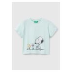 United Colors of Benetton Kız Çocuk Su Yeşili Peanuts Baskılı T-Shirt