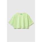 United Colors Of Benetton Kız Çocuk Tamamı Baskı Detaylı Oversize Crop T-Shirt Sarı 6-12 Yaş - 11 - 12 Yaş