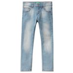 United Colors of Benetton Kız Çocuk Yıkamalı Stretch Jean Pantolon Pantolon, Açık Denim, 6-7 Yaş