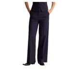 United Colors of Benetton Lacivert Desenli Viskoz Karışımlı Cepli Bol Paça Pantolon, 38, 125A4X8MDF07F, Lacivert Desenli, Kadın