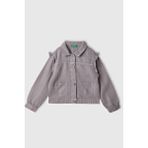United Colors Of Benetton Lila Kadın / Kız KK_%100 Liyosel Taş Yıkama Omzu Fırfırlı Denim Ceket Model Kodu: 21AQGN03Q8M2 - 3 - 4 Yaş - Mor