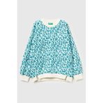 United Colors Of Benetton Mint Yeşili Kadın / Kız Kj_tamamı Baskılı Logo Etiketi Detaylı Yırtmaçlı Sweatshirt Model Kodu: 3QHCC10RSMINT Yeşil - 11 - 12 Yaş