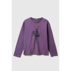 United Colors Of Benetton Mor Kadın / Kız Kj_önü Baskılı Ribana Yakalı Relaxed Fit Uzun Kollu T-Shirt Model Kodu: 3JERC10QMMOR - 10 - 11 Yaş