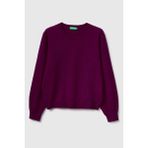 United Colors Of Benetton Mürdüm Kadın / Kız KDN_%100 Merino Ribana Detaylı Bisiklet Yaka Kazak Model Kodu: ( 1002D10BG20R) - Mor