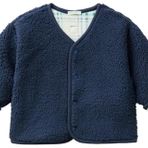 United Colors of Benetton Önü Düğmeli Çift Taraflı Sweatshirt Bebek Sweatshirt, Lacivert, 56