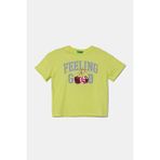 United Colors Of Benetton Pamuklu Payetli Boxy Fit Bisiklet Yaka T Shirt Kız Çocuk T Shirt 3ı1xc10ny - Sarı - 6 - 7 Yaş