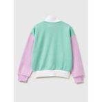 United Colors Of Benetton Pembe - Beyaz Kız Çocuk Simli Sweatshirt 3J68C505U - 10 - 11 Yaş