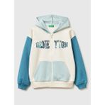 United Colors Of Benetton Pembe Kız Çocuk Payetli Sweatshirt 39M2C505O - Ekru - Mavi