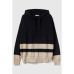 United Colors Of Benetton Siyah Kadın / Kız Kdn_yün ve Kaşmir Karışımlı Kapüşonlu Kazak Model Kodu: 102HE203V700 - XL
