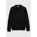 United Colors Of Benetton Siyah Kadın / Kız Kdn_yün ve Kaşmir Karışımlı Regular Fit Polo Yaka Kazak Model Kodu: ( 102HD301H700)