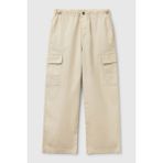 United Colors Of Benetton Streç Pamuklu Regular Fit Paraşüt Pantolon Erkek Çocuk Pantolon 4L2VCF04I - 7 - 8 Yaş - Bej