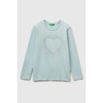 United Colors Of Benetton Su Yeşili Kadın / Kız Kj_önü Kristal Aplikeli Regular Fit Uzun Kollu T-Shirt Model Kodu: 3ATNC10RFSU Yeşili - 13 - 14 Yaş