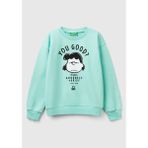 United Colors Of Benetton Su Yeşili Kadın / Kız Kj_peanuts Baskılı Logo Etiketli Bisiklet Yaka Sweatshirt Model Kodu: 3UNIC10NF3Y1 - 7 - 8 Yaş
