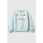 United Colors Of Benetton Su Yeşili Kadın / Kız Kk_kürk Aplikeli Ribanalı Bisiklet Yaka Sweatshirt Model Kodu: ( 39M2G10LC17H) - 5 - 6 Yaş