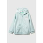 United Colors Of Benetton Su Yeşili Kadın / Kız Kk_renk Bloklu Payet Nakışlı Fermuarlı Kapüşonlu Şardonlu Sweatshirt Model Kodu: 39M2G5045SU Yeşili - 2 - 3 Yaş